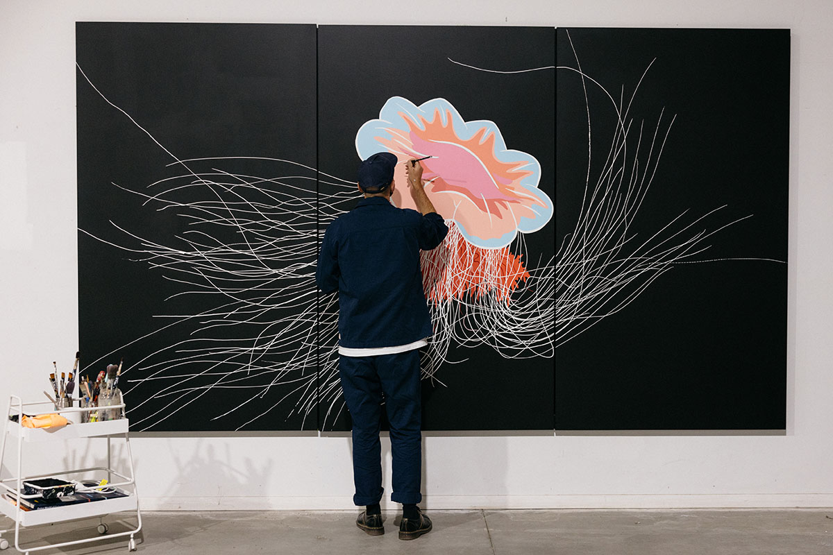 An artist painting