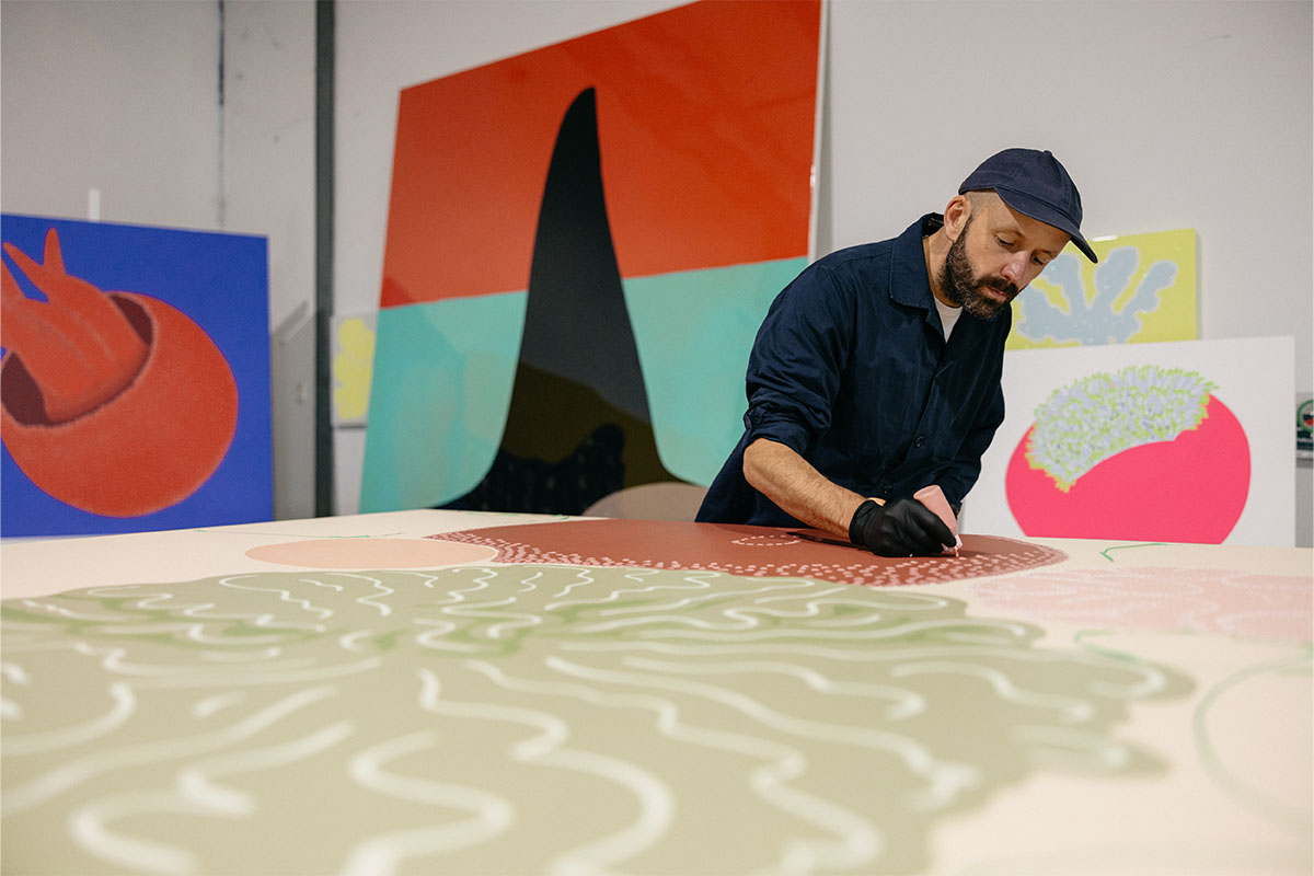 An artist painting