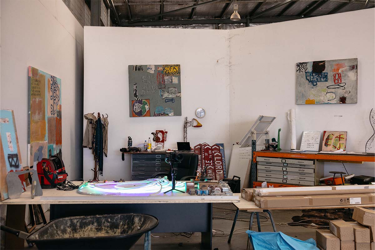 Inside the building